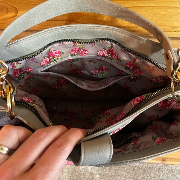 Betsey Johnson gray work tote shoulder Bag - Picture 4 of 12